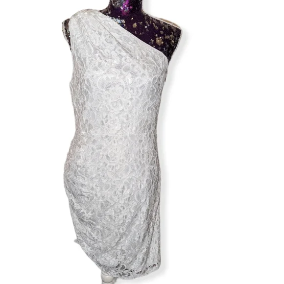 Sam Edelman | Dresses | Sam Edelman Nwt White One Shoulder Lace Mini Dress  | Poshmark